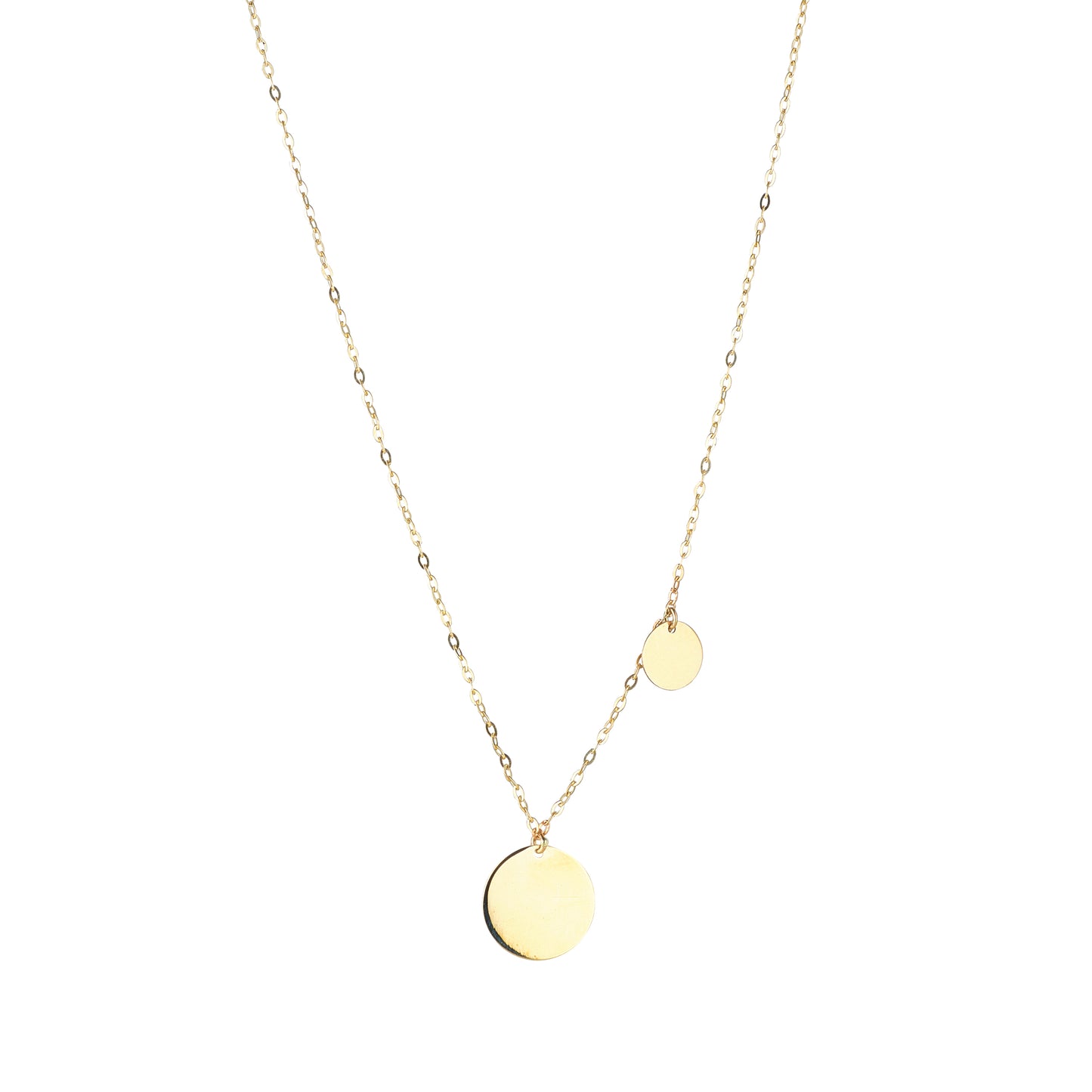 9ct Gold Double Disc Necklace - John Ross Jewellers