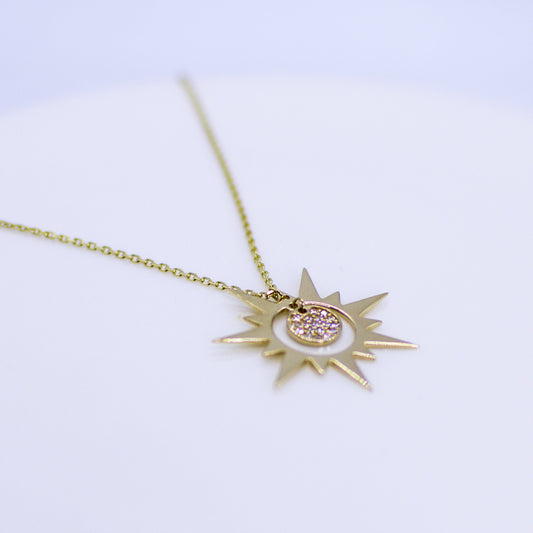 9ct Gold Sun Disc Necklace - John Ross Jewellers