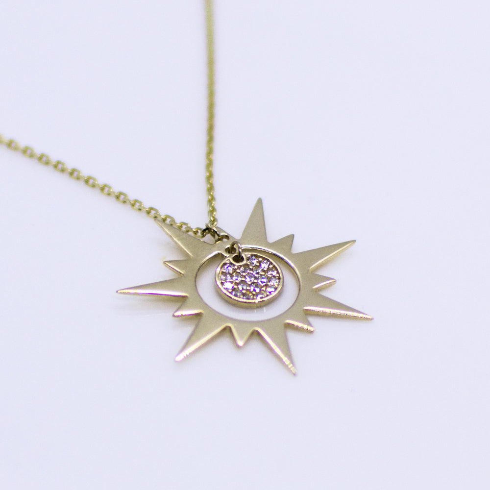 9ct Gold Sun Disc Necklace - John Ross Jewellers