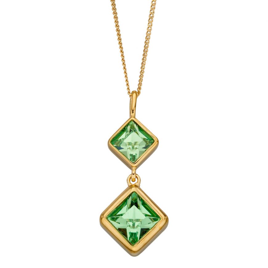 Sunshine Mint Crystal Solitaire Necklace - John Ross Jewellers