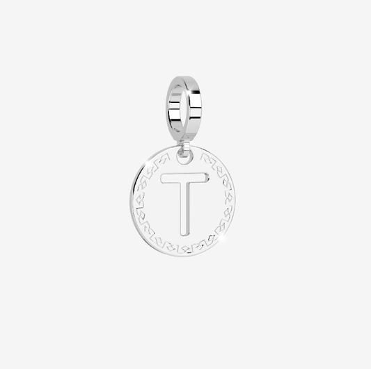 Silver Rebecca MyWorld Letter Necklace with small initial pendant by Industrie Testi, featuring a sleek, minimalist design.