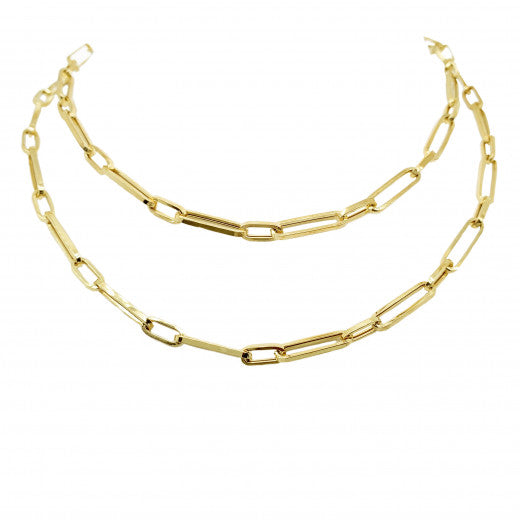 9ct Gold Long Link Necklace | 28" - John Ross Jewellers