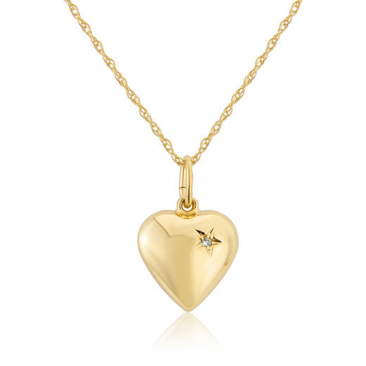 9ct Gold Diamond Heart Locket Necklace - John Ross Jewellers
