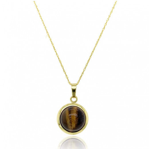 9ct Gold Tiger's Eye Necklace - John Ross Jewellers