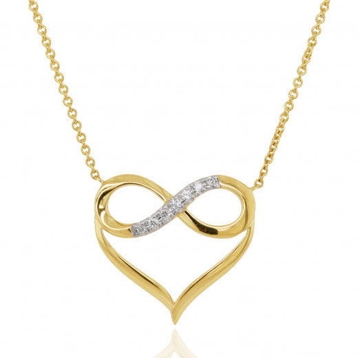 9ct Gold Diamond Love Forever Necklace - John Ross Jewellers