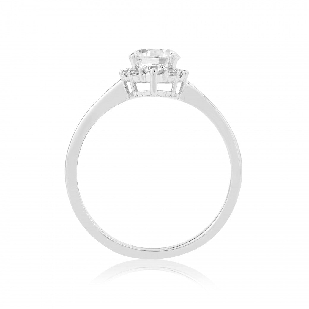 9ct White Gold CZ Vintage Style Dress Ring | Marquise Shape - John Ross Jewellers