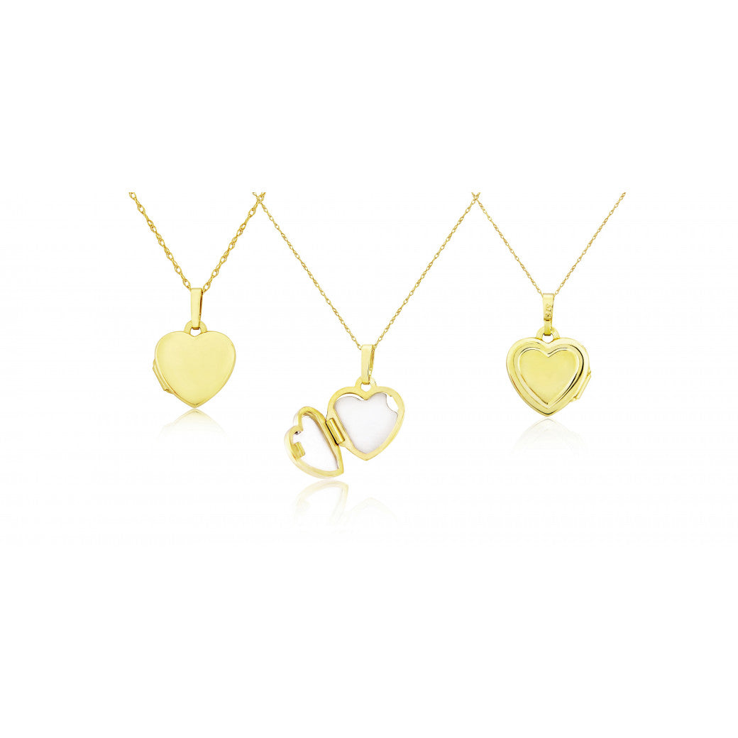 9ct Gold Darling Heart Locket Necklace - John Ross Jewellers