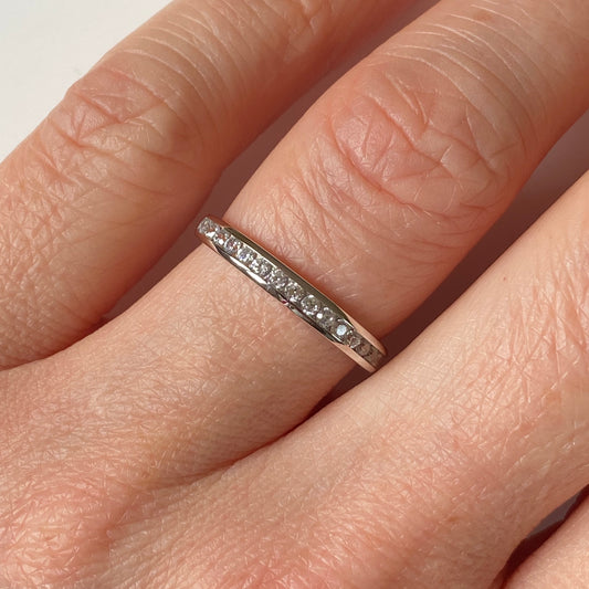 14ct White Gold CZ Channel Set Ring - John Ross Jewellers