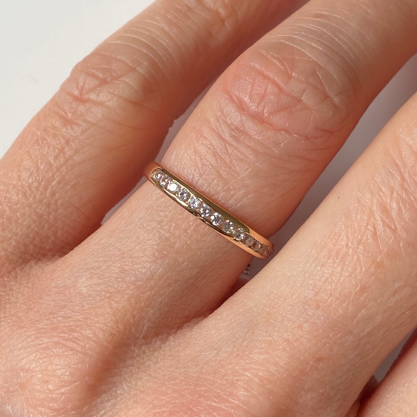 14ct Rose Gold CZ Channel Set Ring - John Ross Jewellers