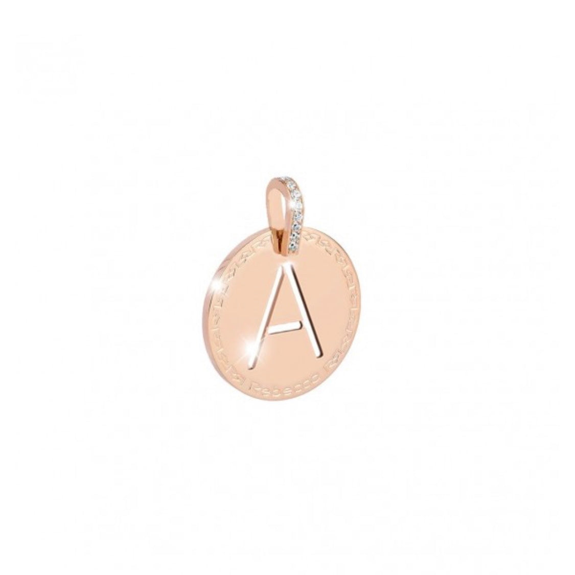 REBECCA MyWorld Letter Necklace - Rose|Large Initial with Crystals - John Ross Jewellers