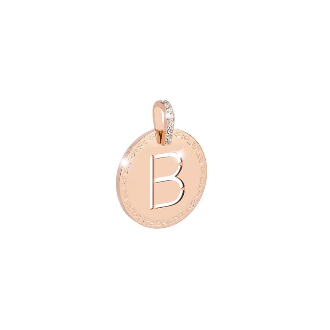 REBECCA MyWorld Letter Necklace - Rose|Large Initial with Crystals - John Ross Jewellers