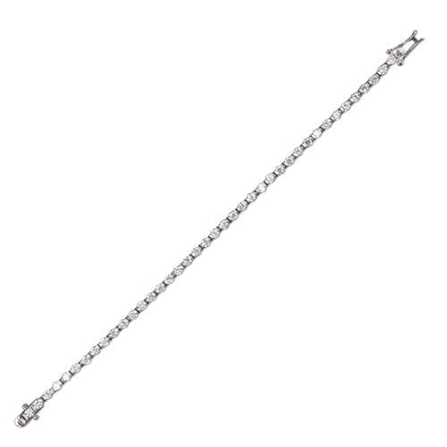 Silver CZ Oval Line Bracelet 19cm - John Ross Jewellers
