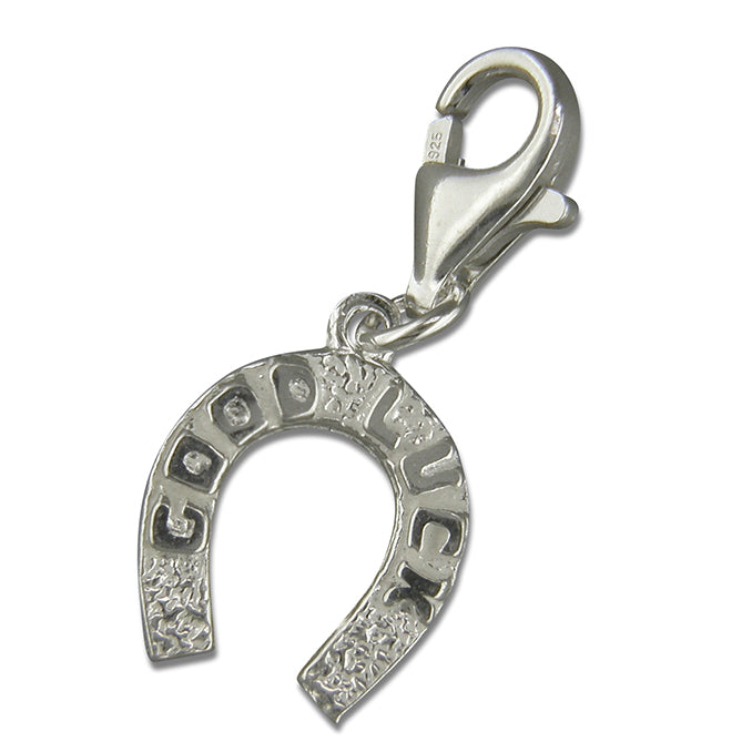Silver Good Luck Horseshoe Clip-on Charm - John Ross Jewellers