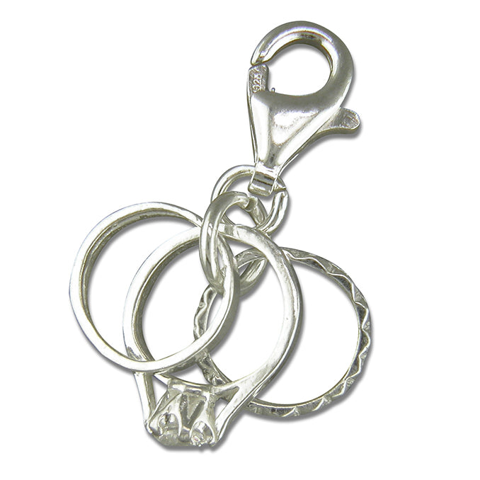 Silver Bridal Rings Clip-on Charm - John Ross Jewellers
