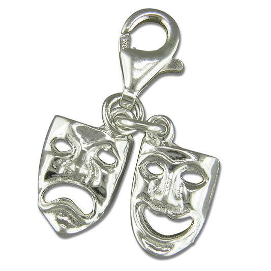 Silver Tragedy & Comedy Clip-on Charm - John Ross Jewellers