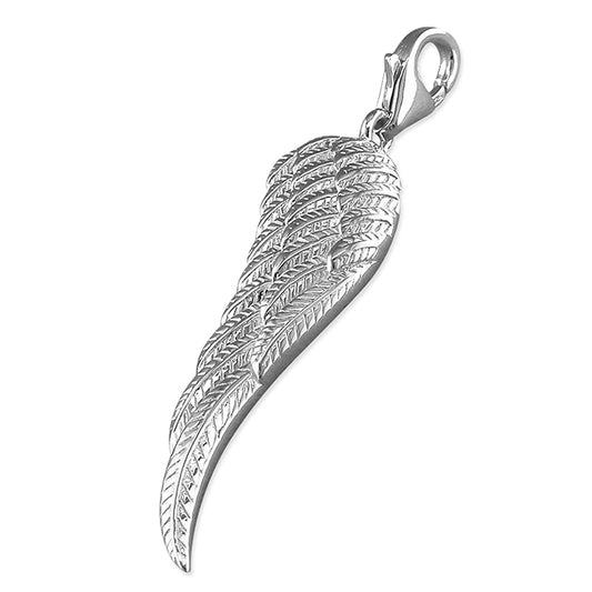 Silver Angel Wing Clip-on Charm - John Ross Jewellers