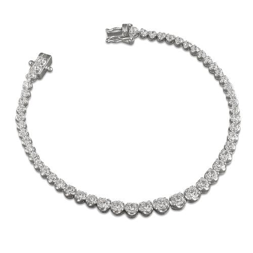 Silver CZ Graduated Line Bracelet 18.5cm - John Ross Jewellers