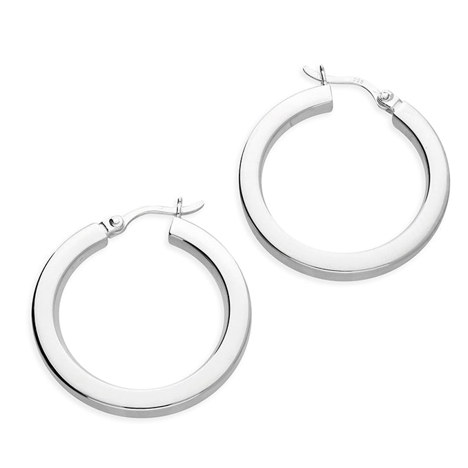 Silver Classic Hoop Earrings - John Ross Jewellers