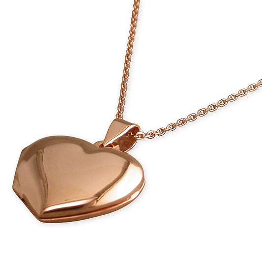 Rose Silver  Heart Locket Necklace - John Ross Jewellers