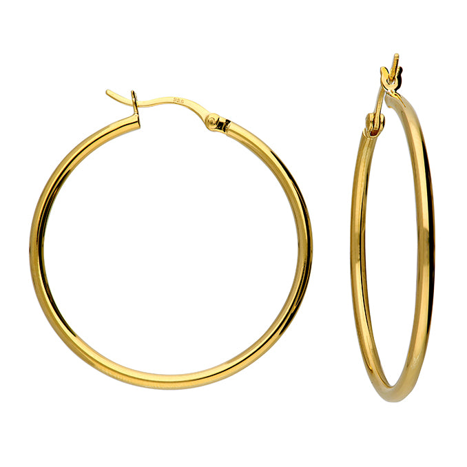 SUNSHINE Skinny Hoop Earrings | 35mm - John Ross Jewellers