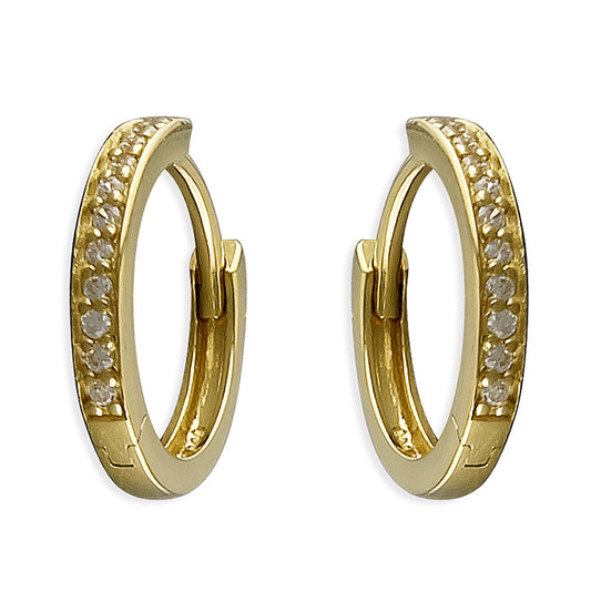 SUNSHINE CZ Huggie Hoop Earrings - 13mm - John Ross Jewellers