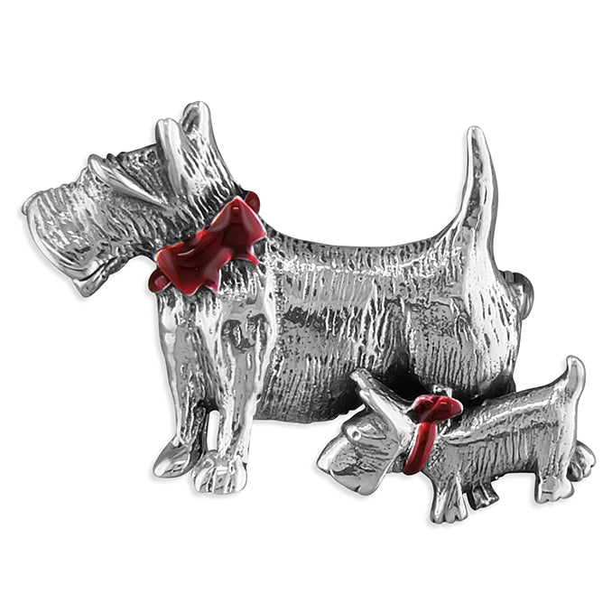 Silver Scottie Dogs Brooch - John Ross Jewellers