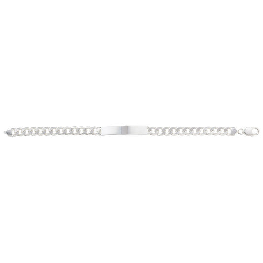 Silver Heavy Curb Link Identity Bracelet - John Ross Jewellers