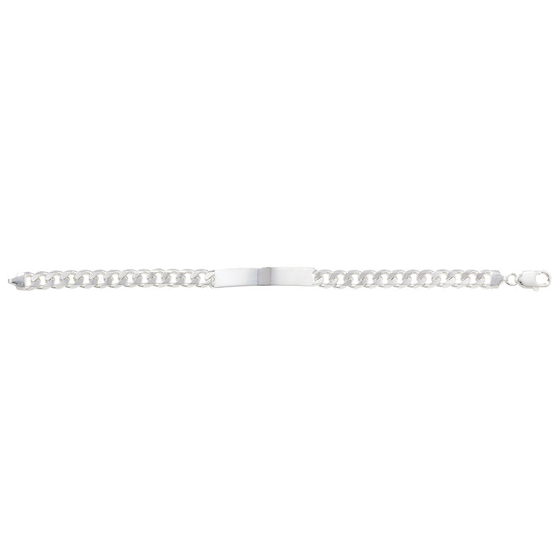 Silver Heavy Curb Link Identity Bracelet - John Ross Jewellers