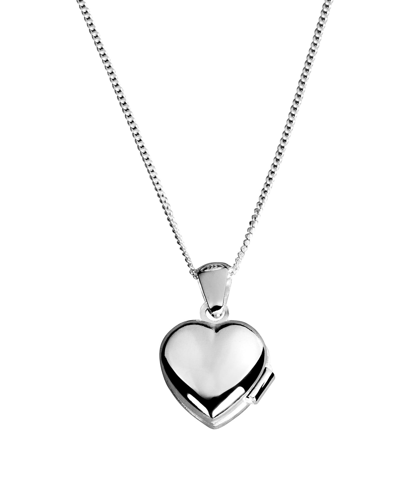 Silver Heart Locket With 40cm Chain - John Ross Jewellers