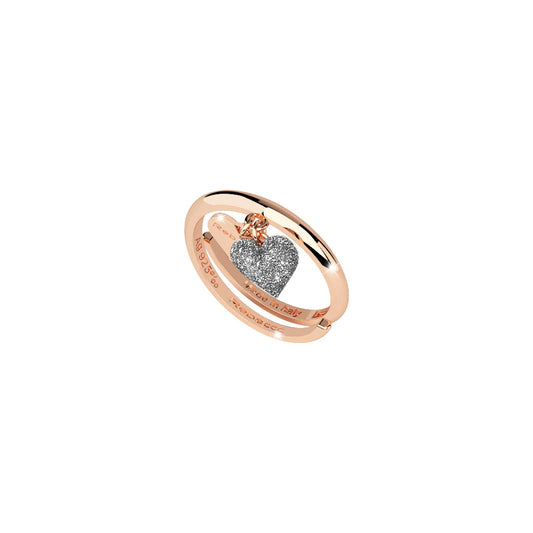 REBECCA Jolie Rose Gold Ring With Heart Charm - John Ross Jewellers