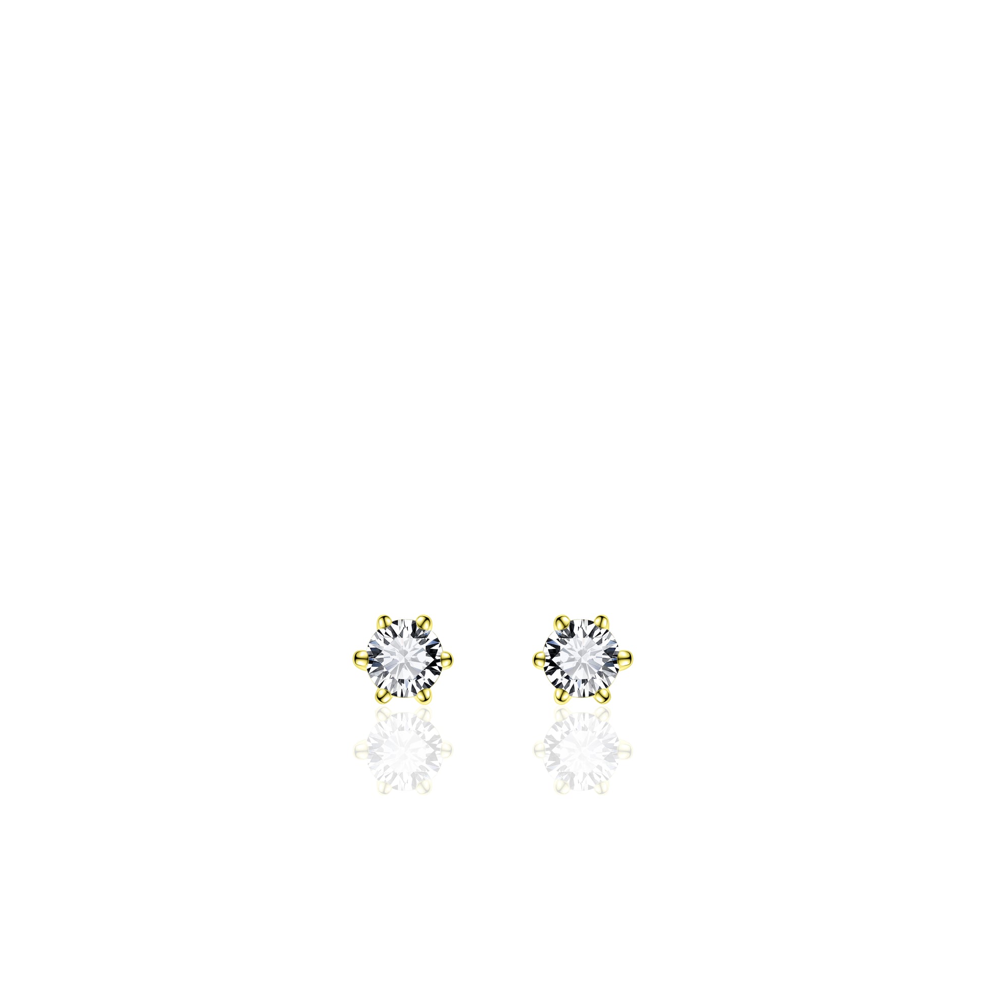 Glitz 4mm CZ Stud Earrings - Gold - John Ross Jewellers