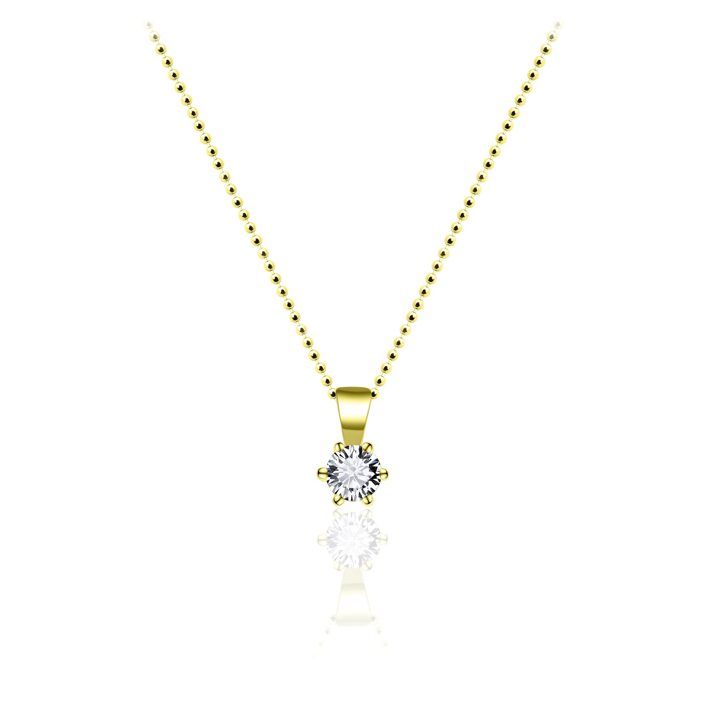 Glitz 4mm CZ Necklace - Gold - John Ross Jewellers