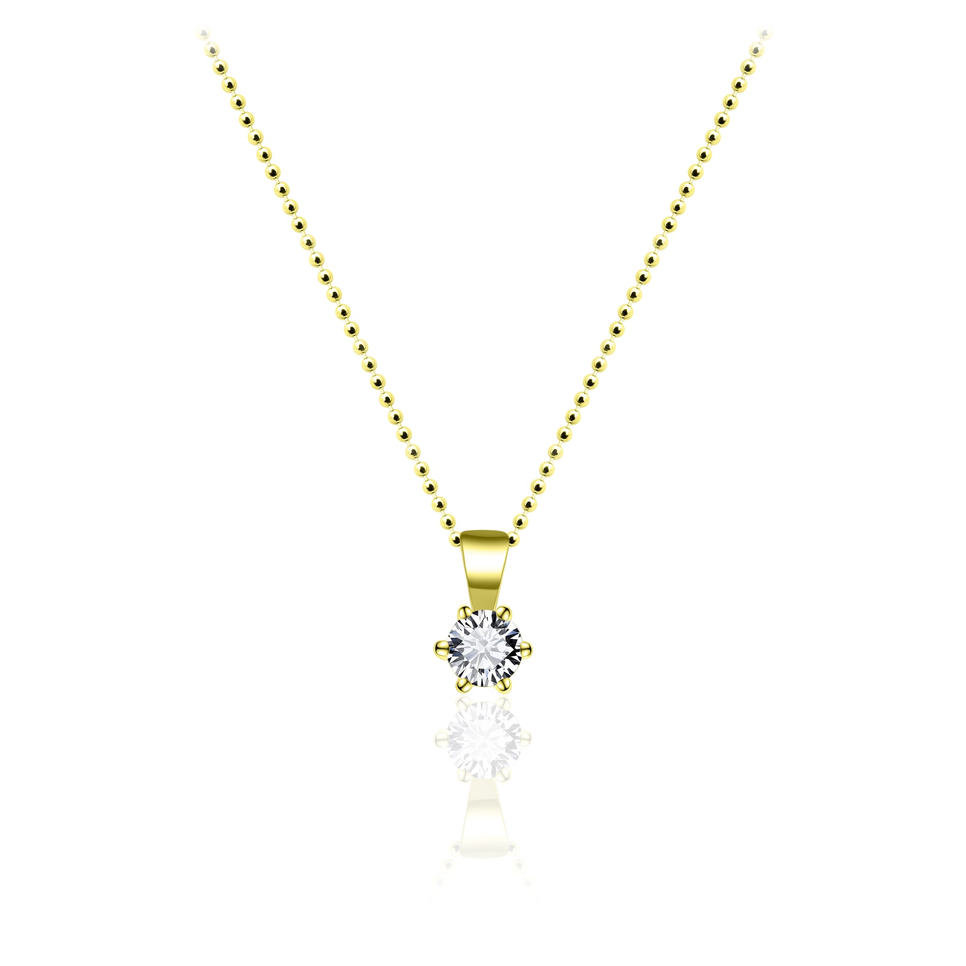 Glitz 4mm CZ Necklace - Gold - John Ross Jewellers