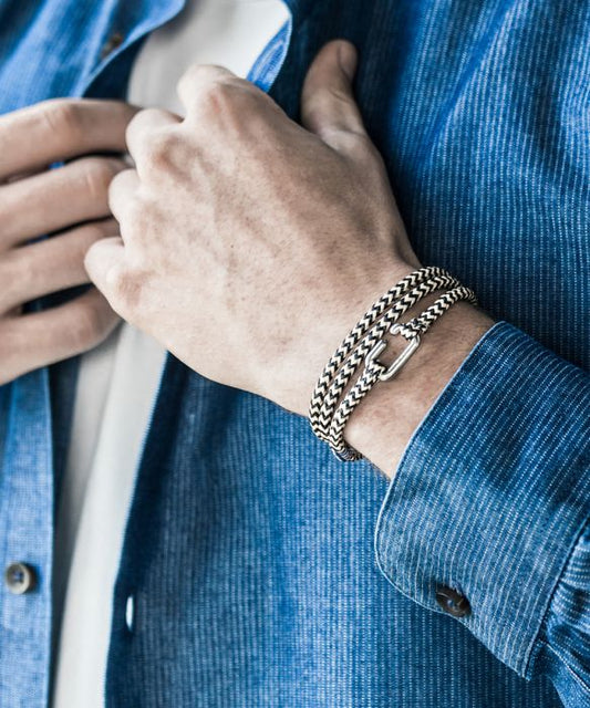 PIG & HEN Savage Sam Navy-Sand | Silver - John Ross Jewellers