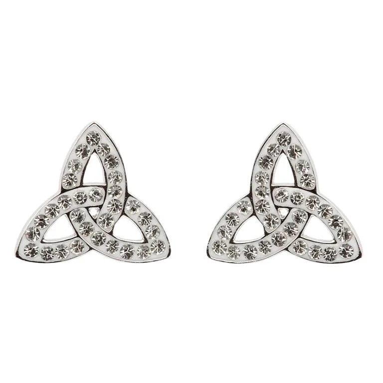 Silver Swarovski Trinity Stud Earrings - John Ross Jewellers