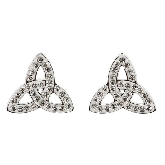 Silver Swarovski Trinity Stud Earrings - John Ross Jewellers