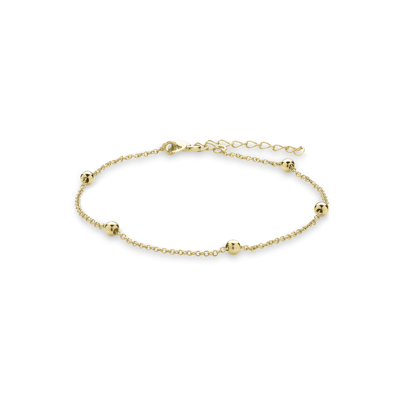 14ct Gold Bead Station Bracelet - John Ross Jewellers