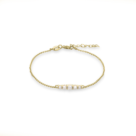 14ct Gold CZ Bar Bracelet - John Ross Jewellers