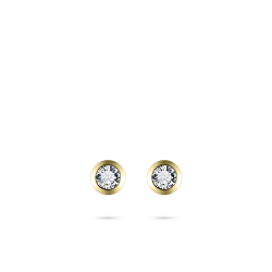 14ct Gold CZ Stud Earrings | 4mm - John Ross Jewellers