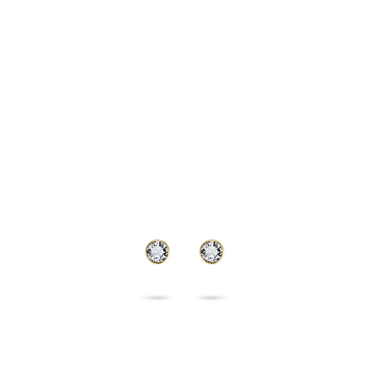 14ct Gold Bezel Set CZ Stud Earrings | 3mm - John Ross Jewellers