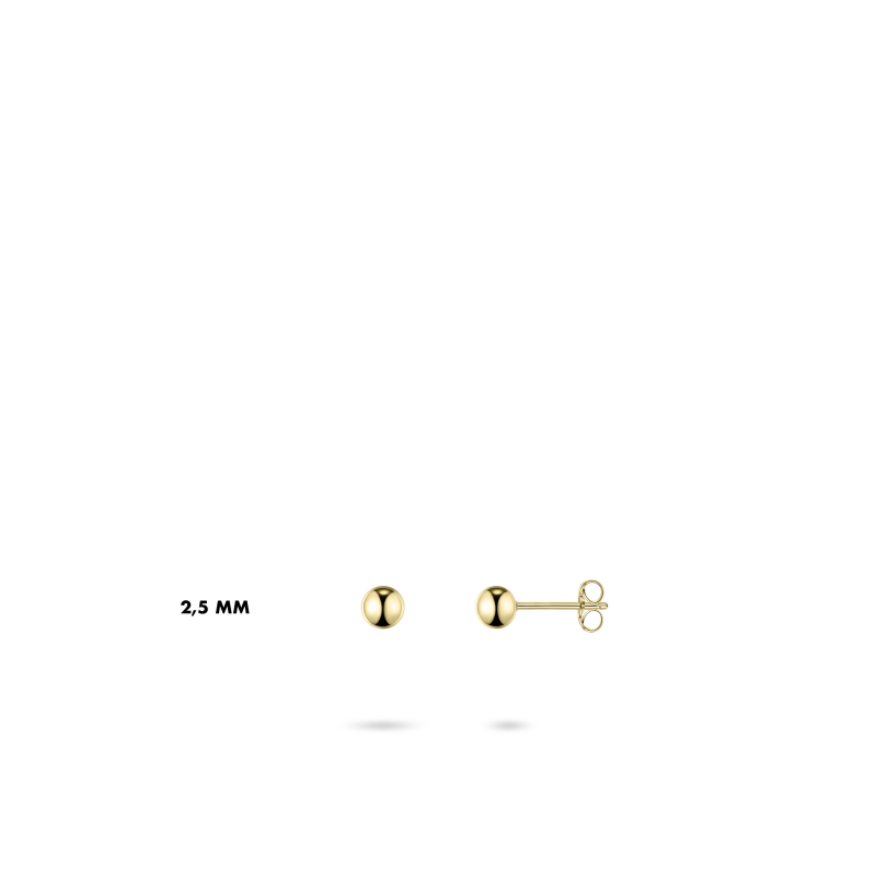 14ct Gold Ball Stud Earrings | 2.5mm - John Ross Jewellers