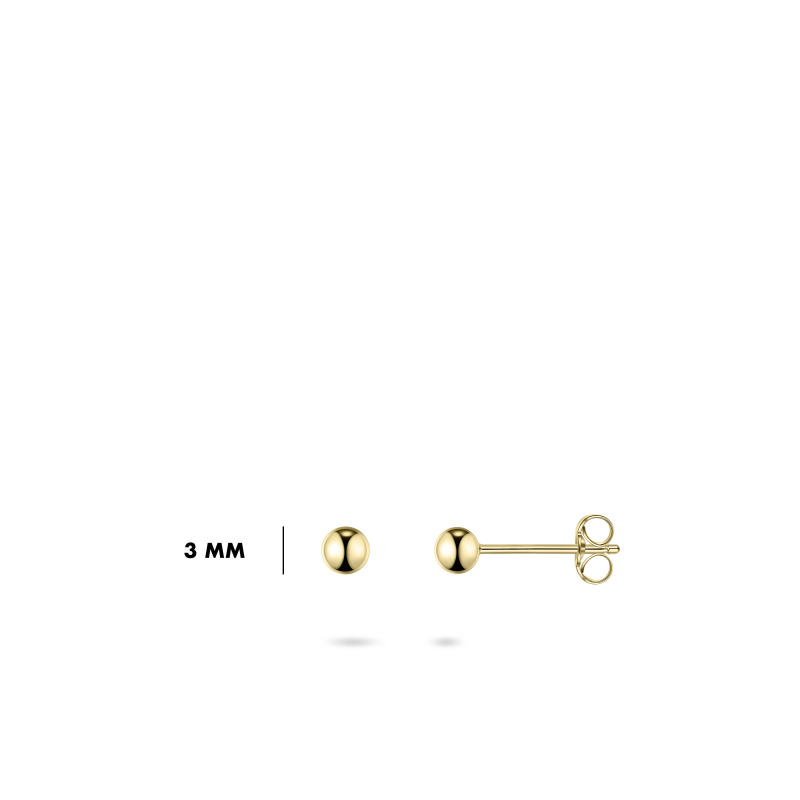 14ct Gold Ball Stud Earrings | 3mm - John Ross Jewellers