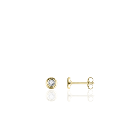 14ct Gold CZ Stud Earrings | 2mm - John Ross Jewellers