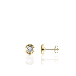 14ct Gold CZ Stud Earrings | 4mm - John Ross Jewellers