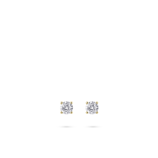 14ct Gold Four Claw CZ Stud Earrings | 4mm - John Ross Jewellers