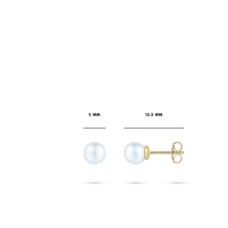 14ct Gold Pearl Stud Earrings | 5mm - John Ross Jewellers