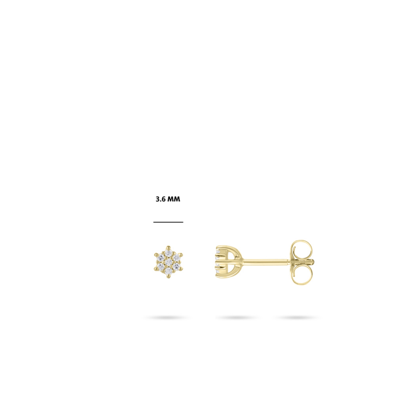 14ct Gold CZ Star Stud Earrings - John Ross Jewellers