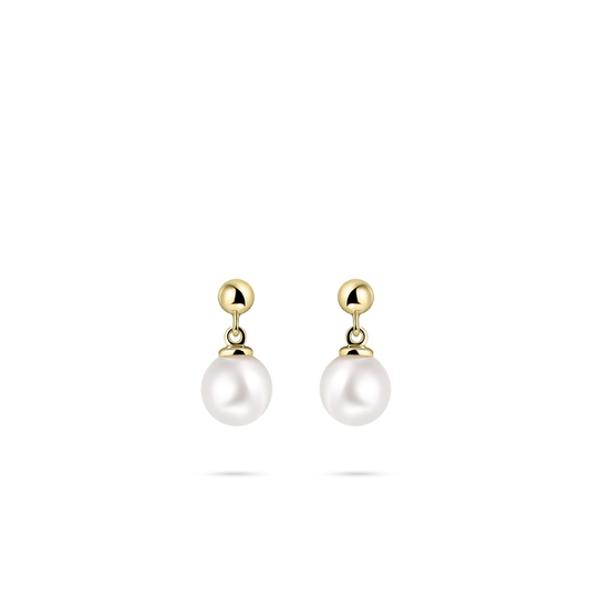 14ct Gold Pearl Drop Earrings | 6mm - John Ross Jewellers