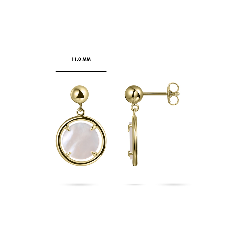 14ct Gold Mother of Pearl Drop Earrings - John Ross Jewellers