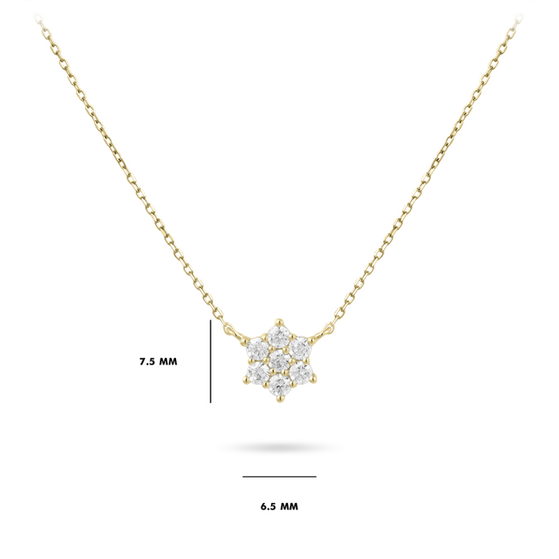 14ct Gold CZ Star Necklace - John Ross Jewellers